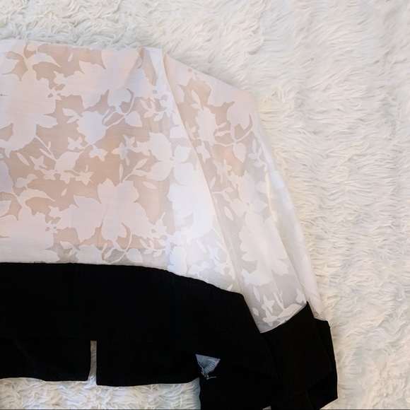 AKIRA Floral Black and White Flowy Bustier Top - Picture 3 of 5